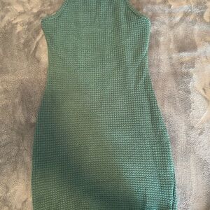 SHEIN Green Halter Neck Bodycon Midi Dress